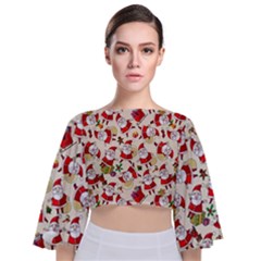 Tie Back Butterfly Sleeve Chiffon Top 