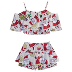 Kids  Off Shoulder Skirt Bikini 