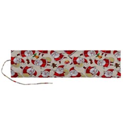 Santa Claus Patterns, Christmas Decorations Roll Up Canvas Pencil Holder (L) from ArtsNow.com