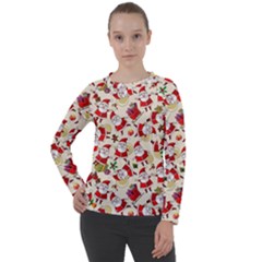 Santa Claus Patterns, Christmas Decorations Women s Long Sleeve Raglan T