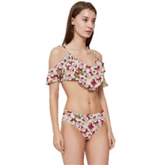 Ruffle Edge Tie Up Bikini Set	 