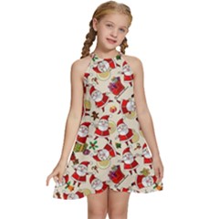 Kids  Halter Collar Waist Tie Chiffon Dress 