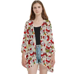 Open Front 3/4 Sleeve Batwing Chiffon Cardigan Kimono 