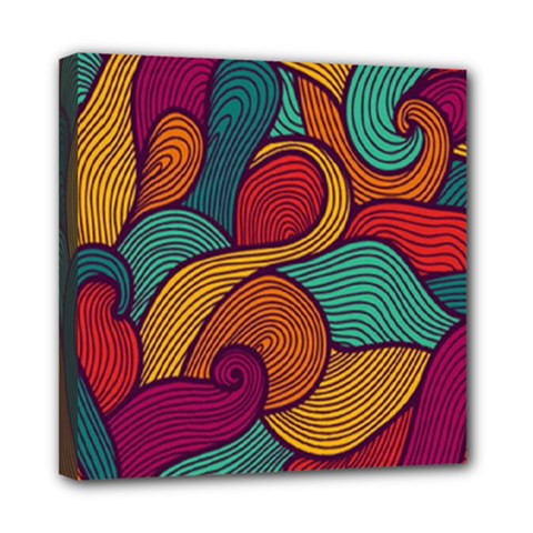 Swirly, Abstract, Multi Colored, Pattern, Mini Canvas 8  x 8  (Stretched) from ArtsNow.com