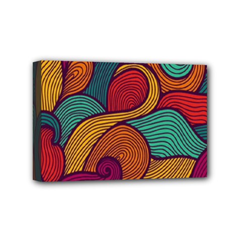 Swirly, Abstract, Multi Colored, Pattern, Mini Canvas 6  x 4  (Stretched) from ArtsNow.com