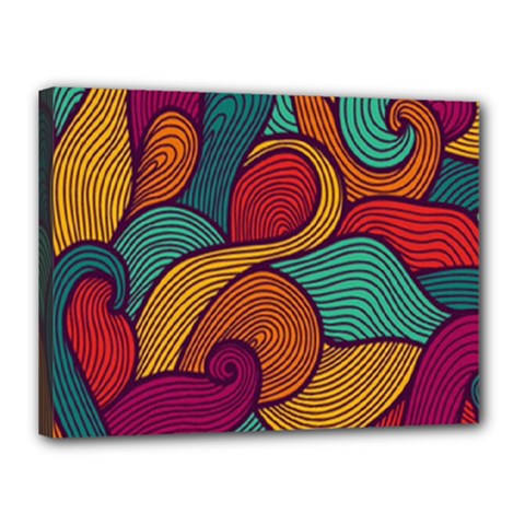 Swirly, Abstract, Multi Colored, Pattern, Canvas 16  x 12  (Stretched) from ArtsNow.com