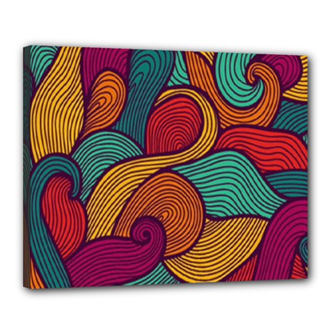 Swirly, Abstract, Multi Colored, Pattern, Canvas 20  x 16  (Stretched) from ArtsNow.com