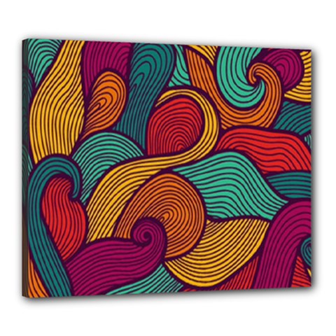 Swirly, Abstract, Multi Colored, Pattern, Canvas 24  x 20  (Stretched) from ArtsNow.com