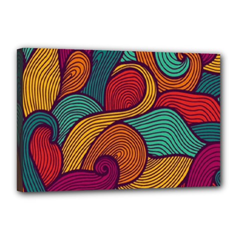 Swirly, Abstract, Multi Colored, Pattern, Canvas 18  x 12  (Stretched) from ArtsNow.com