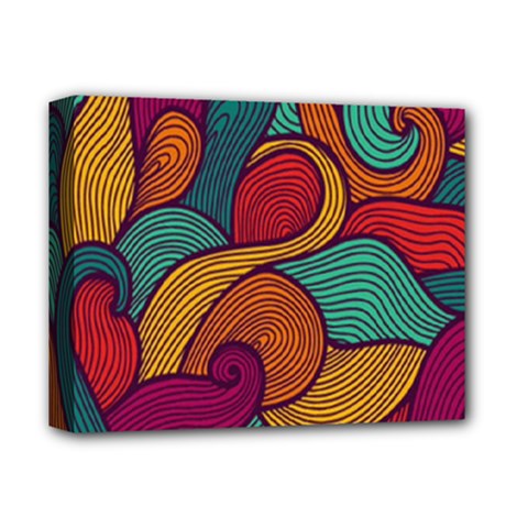 Swirly, Abstract, Multi Colored, Pattern, Deluxe Canvas 14  x 11  (Stretched) from ArtsNow.com