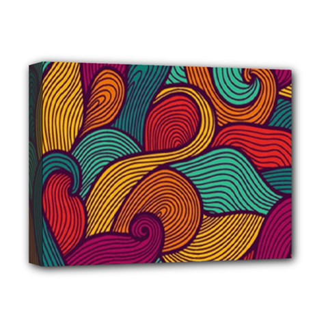 Swirly, Abstract, Multi Colored, Pattern, Deluxe Canvas 16  x 12  (Stretched)  from ArtsNow.com