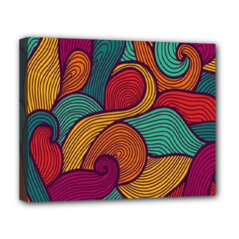 Swirly, Abstract, Multi Colored, Pattern, Deluxe Canvas 20  x 16  (Stretched) from ArtsNow.com