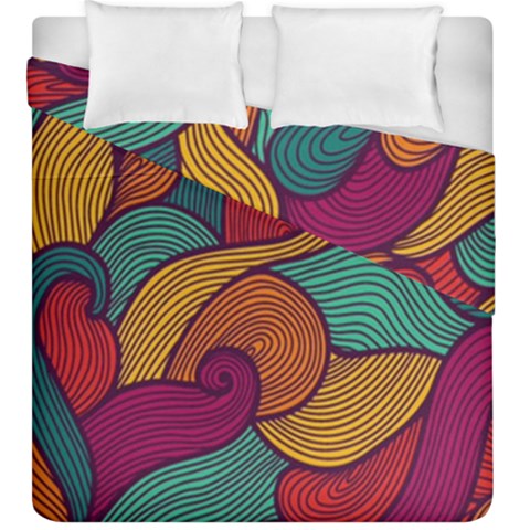 Swirly, Abstract, Multi Colored, Pattern, Duvet Cover Double Side (King Size) from ArtsNow.com