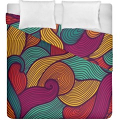 Swirly, Abstract, Multi Colored, Pattern, Duvet Cover Double Side (King Size) from ArtsNow.com