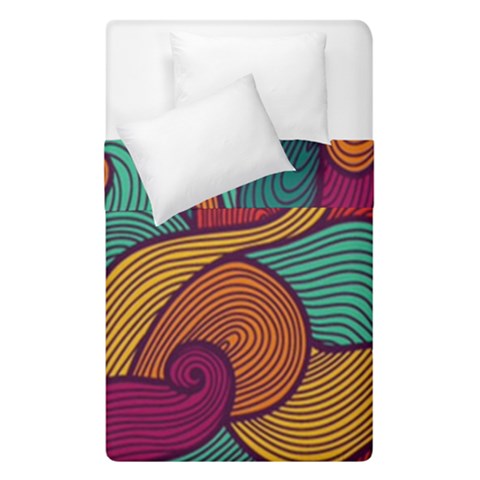 Swirly, Abstract, Multi Colored, Pattern, Duvet Cover Double Side (Single Size) from ArtsNow.com