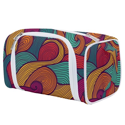 Swirly, Abstract, Multi Colored, Pattern, Toiletries Pouch from ArtsNow.com