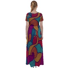 High Waist Short Sleeve Maxi Dress 