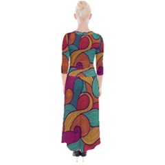 Quarter Sleeve Wrap Maxi Dress 