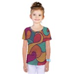 Swirly, Abstract, Multi Colored, Pattern, Kids  One Piece T-Shirt