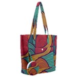 Swirly, Abstract, Multi Colored, Pattern, Everyday Shoulder Bag with Pouch Bag