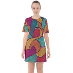 Sixties Short Sleeve Mini Dress 