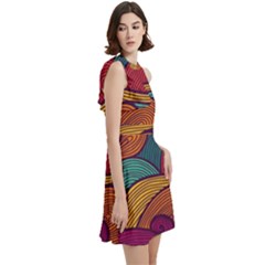 Cocktail Party Halter Sleeveless Dress With Pockets 