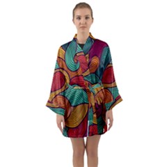 Long Sleeve Satin Kimono 