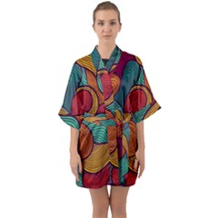 Half Sleeve Satin Kimono  