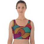 Swirly, Abstract, Multi Colored, Pattern, Velvet Crop Top