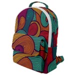 Swirly, Abstract, Multi Colored, Pattern, Flap Pocket Backpack (Small)