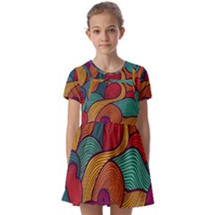 Kids  Short Sleeve Pinafore Style Dress 