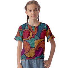 Kids  Cuff Sleeve Scrunch Bottom T-Shirt 