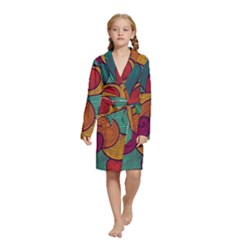 Swirly, Abstract, Multi Colored, Pattern, Kids  Long Sleeve Velvet Lounge Robe from ArtsNow.com