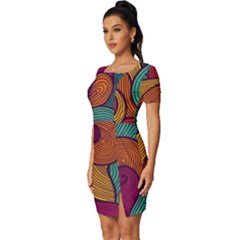 Fitted Knot Split End Bodycon Dress 