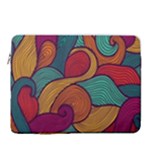 Swirly, Abstract, Multi Colored, Pattern, 15  Vertical Laptop Sleeve Case With Pocket