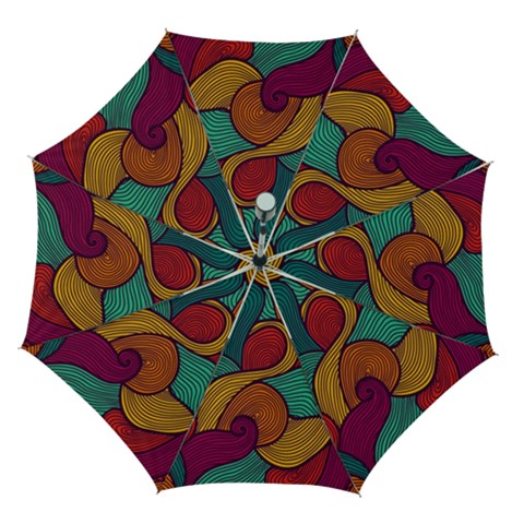 Swirly, Abstract, Multi Colored, Pattern, Automatic Folding Umbrella with Case (Medium) from ArtsNow.com