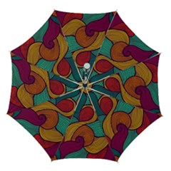 Swirly, Abstract, Multi Colored, Pattern, Automatic Folding Umbrella with Case (Medium) from ArtsNow.com