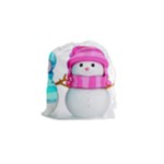 Two Snowmen, Drawstring Pouch (Small)