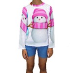 Two Snowmen, Kids  Long Sleeve Swimwear