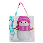 Two Snowmen, Grocery Tote Bag