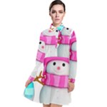 Two Snowmen, Long Sleeve Chiffon Shirt Dress