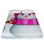 Two Snowmen, Fitted Sheet (Queen Size)