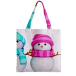 Two Snowmen, Zipper Grocery Tote Bag