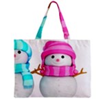 Two Snowmen, Zipper Mini Tote Bag