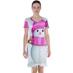 Two Snowmen, Short Sleeve Nightdress