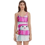 Two Snowmen, Body Wrap Sleeveless V-Neck Mini Dress