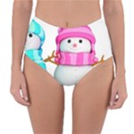 Two Snowmen, Reversible High-Waist Bikini Bottoms