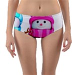 Two Snowmen, Reversible Mid-Waist Bikini Bottoms