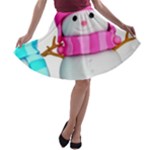 Two Snowmen, A-line Skater Skirt