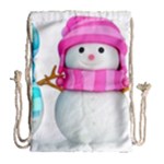 Two Snowmen, Drawstring Bag (Large)